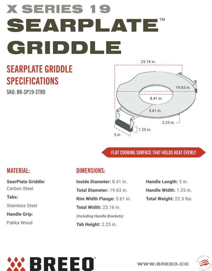 Breeo Smokeless Fire Pits Accessories at Glyndon Gardens Searplate Griddle